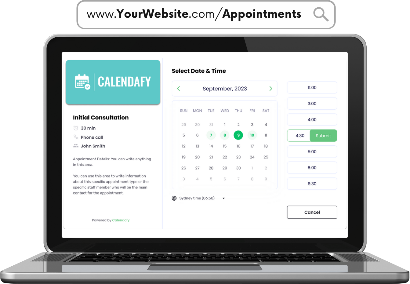 Calendafy | Custom Branded Appointment Booking Pages Software